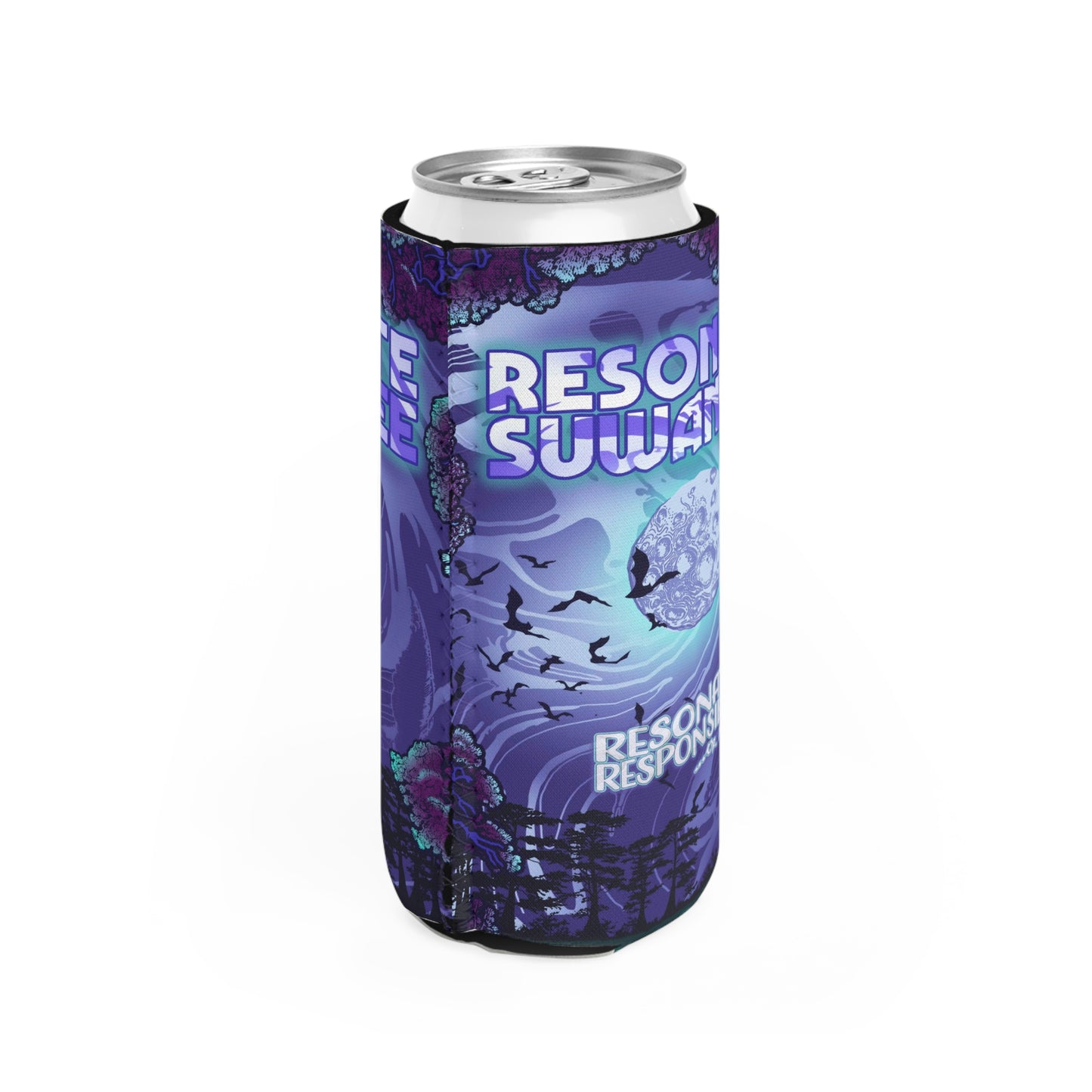 Resonate Responsibly - Moonlit Slim Can Koozie