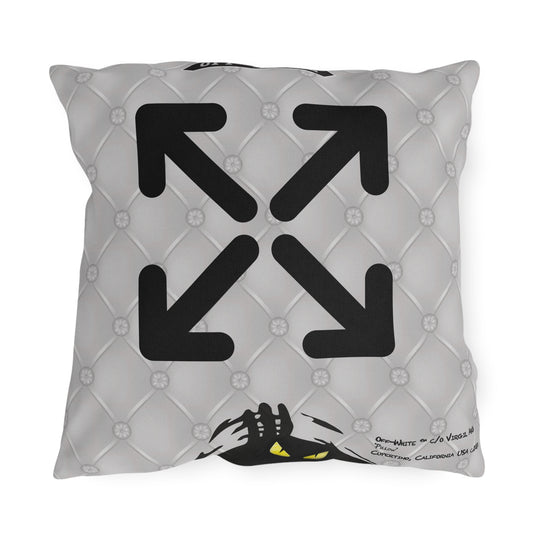 OFF-WHITE - 'Time to Get Naked' Graphic Outdoor Throw Pillow