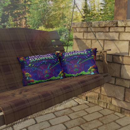 Vibrant Swamplife Outdoor Pillow — Psychedelic Festival Throw Pillow