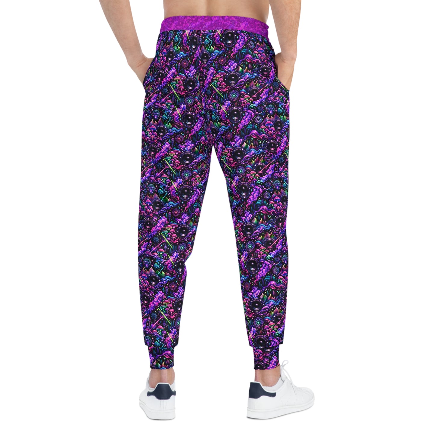 Ladies SwampLife Batty Neon Cosmic Music Pattern Joggers