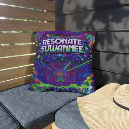 Vibrant Swamplife Outdoor Pillow — Psychedelic Festival Throw Pillow