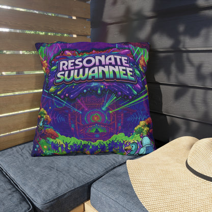 Vibrant Swamplife Outdoor Pillow — Psychedelic Festival Throw Pillow