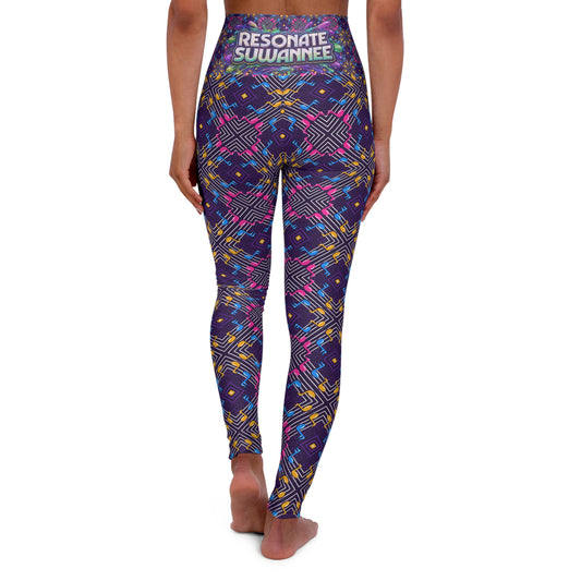 Vibrant Music Print - High-Waist Yoga Leggings