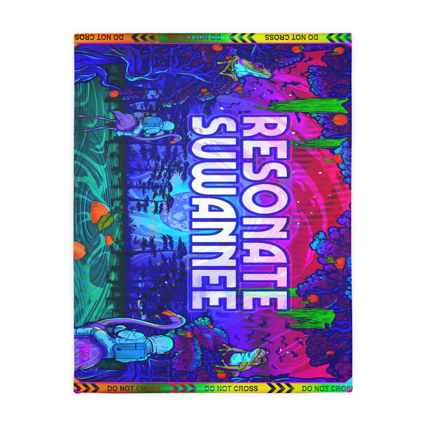 Vibrant Psychedelic Festival Blanket — Velveteen Microfiber
