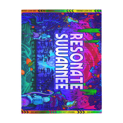 Vibrant Psychedelic Festival Blanket — Velveteen Microfiber