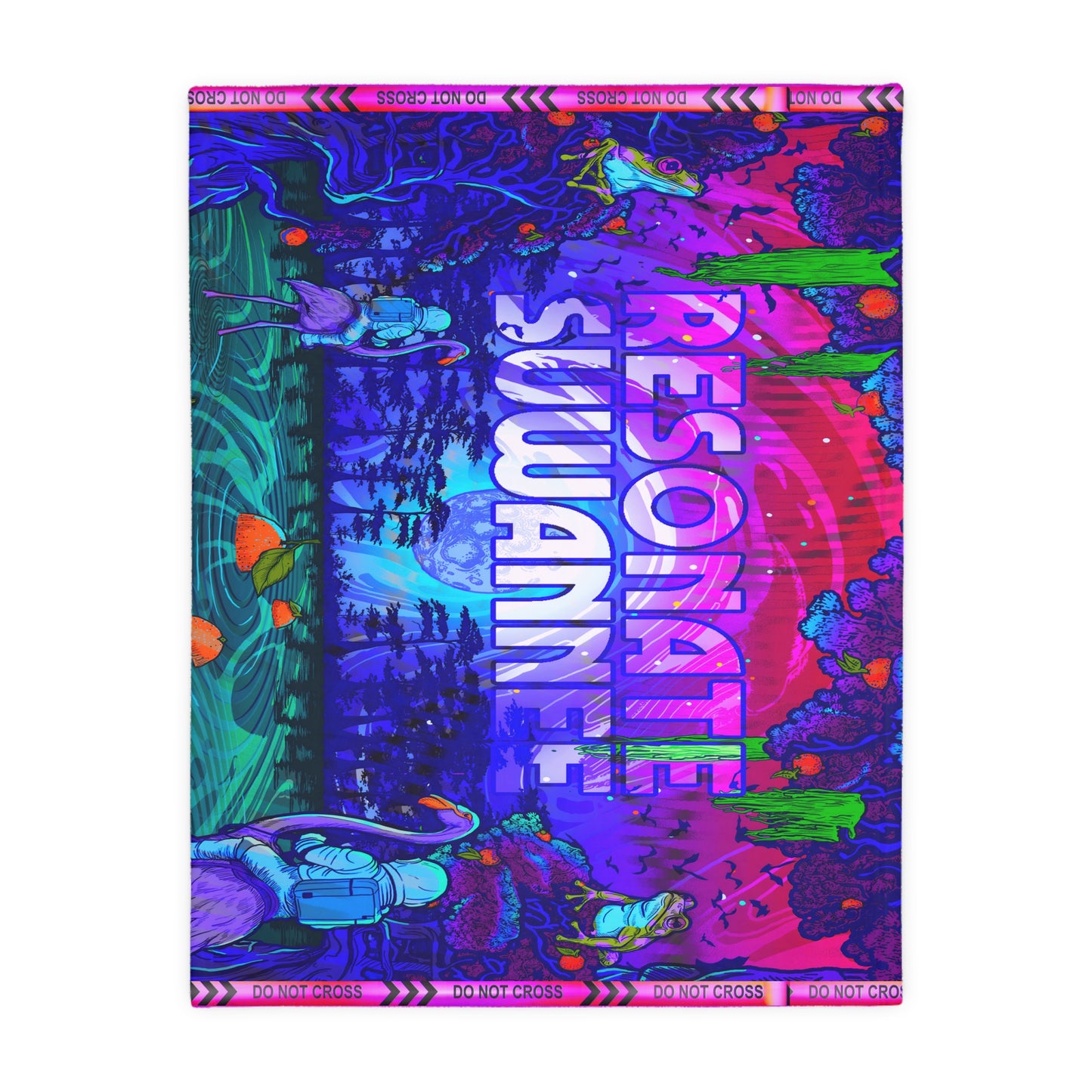 Vibrant Psychedelic Festival Blanket — Velveteen Microfiber