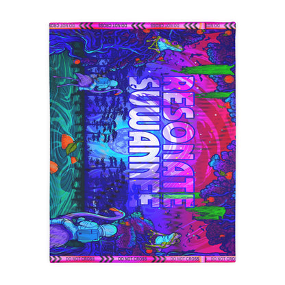 Vibrant Psychedelic Festival Blanket — Velveteen Microfiber
