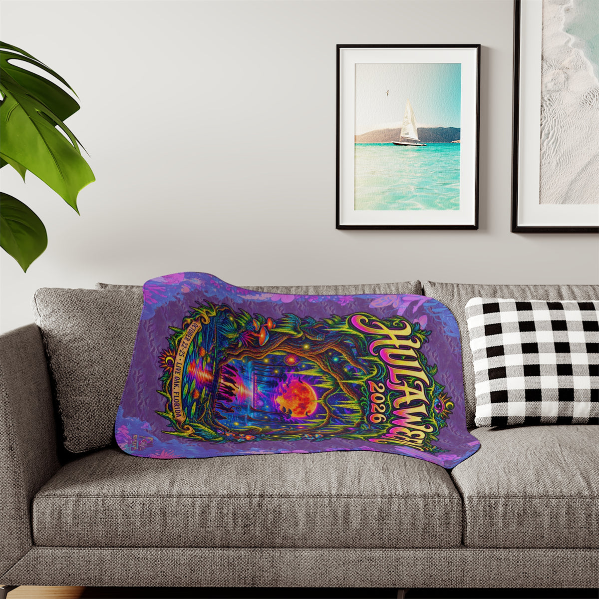 Hulaween 2026 Psychedelic Portal To the Pines - Sherpa Blanket