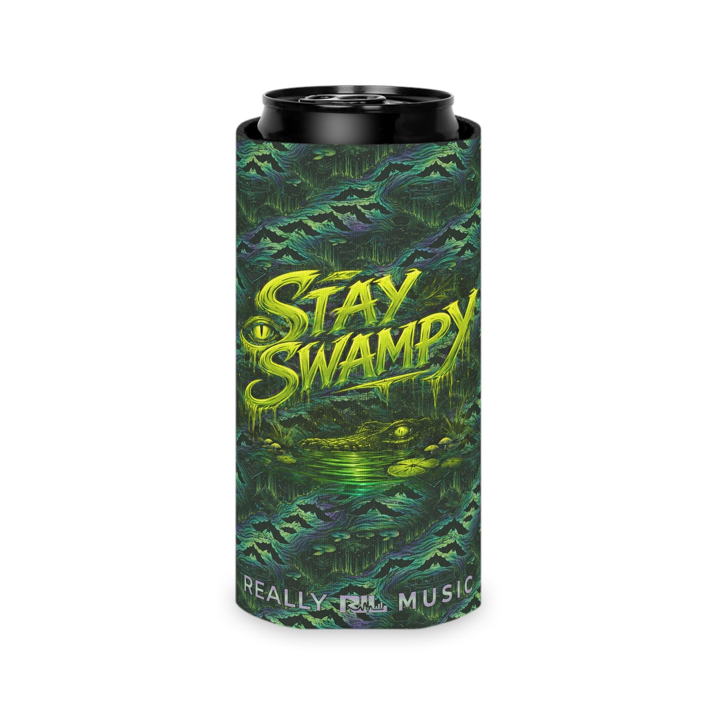 Stay Swampy & Resonate Responsibly - SwampLife Gator Koozie