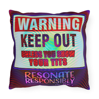 WARNING KEEP OUT: Outdoor Pillow
