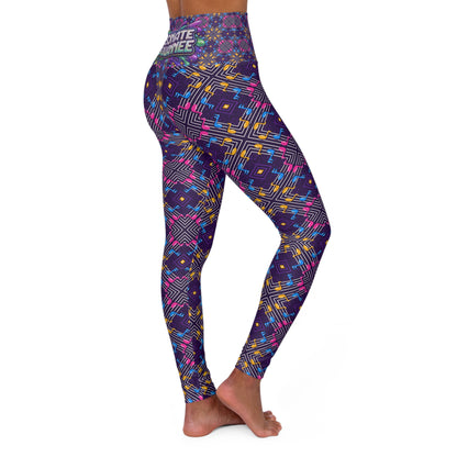 Vibrant Music Print - High-Waist Yoga Leggings