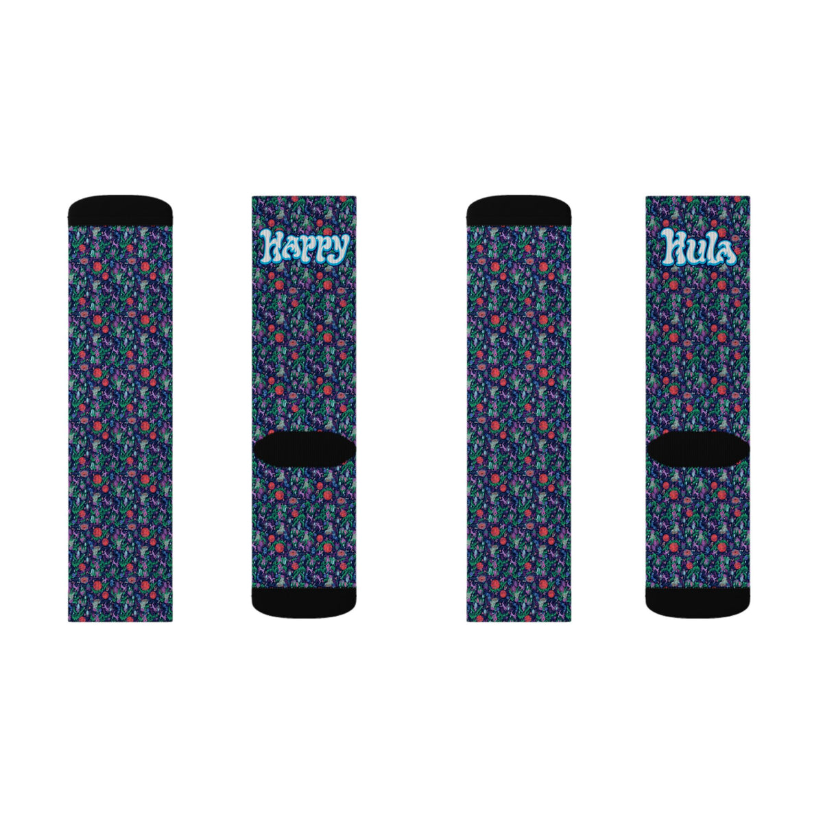 Happy Hula Patterned Sublimation Socks