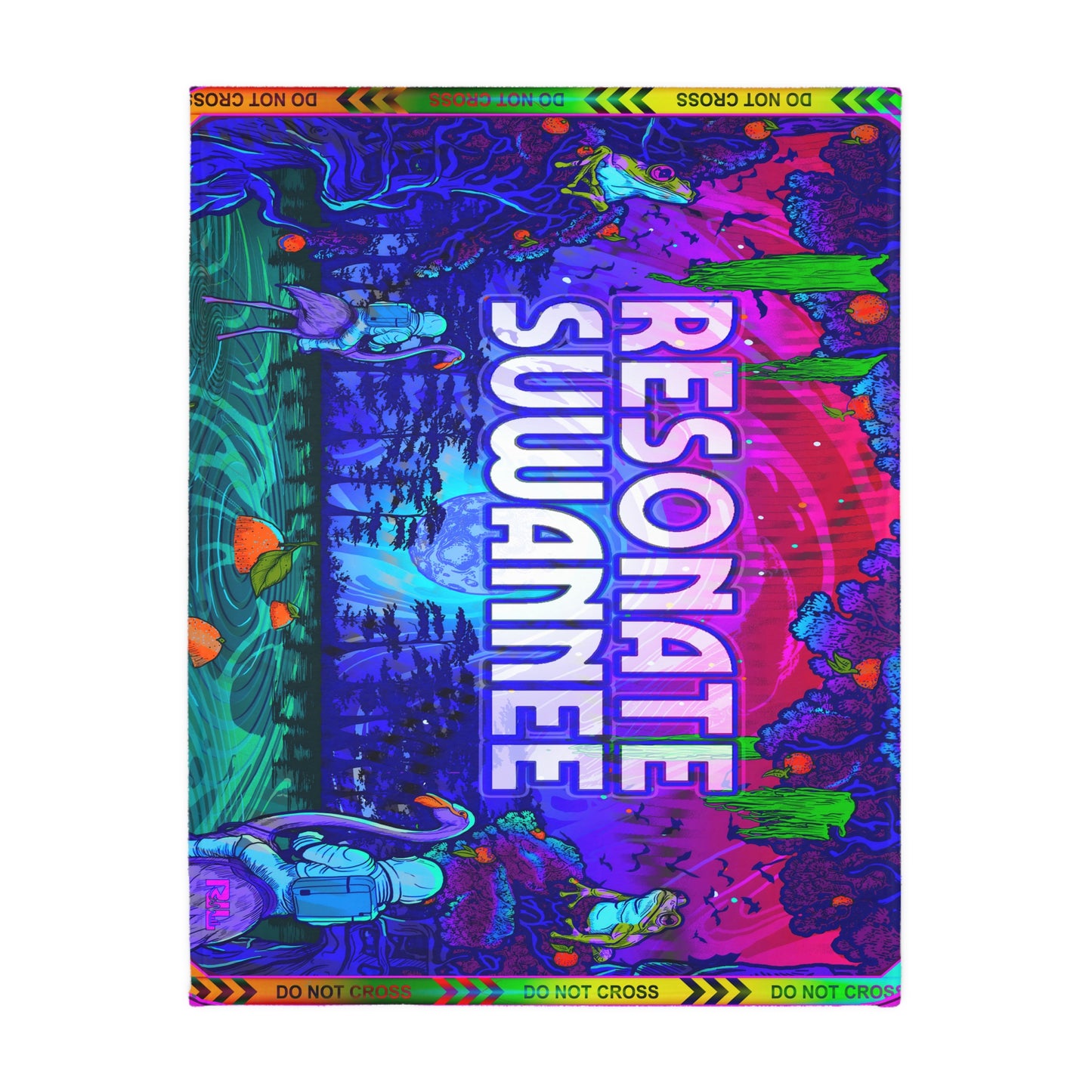 Vibrant Psychedelic Festival Blanket — Velveteen Microfiber