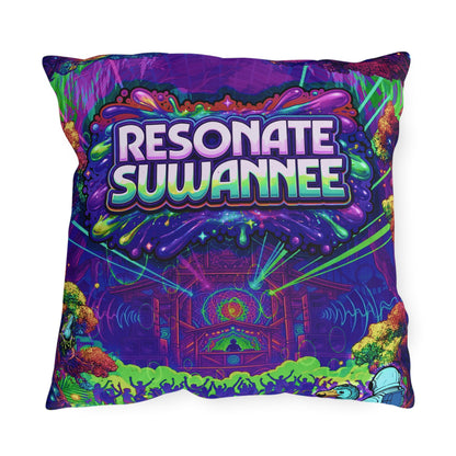 Vibrant Swamplife Outdoor Pillow — Psychedelic Festival Throw Pillow