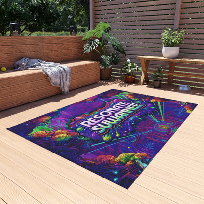 Vibrant Festival Outdoor Rug - Psychedelic Camping Mat