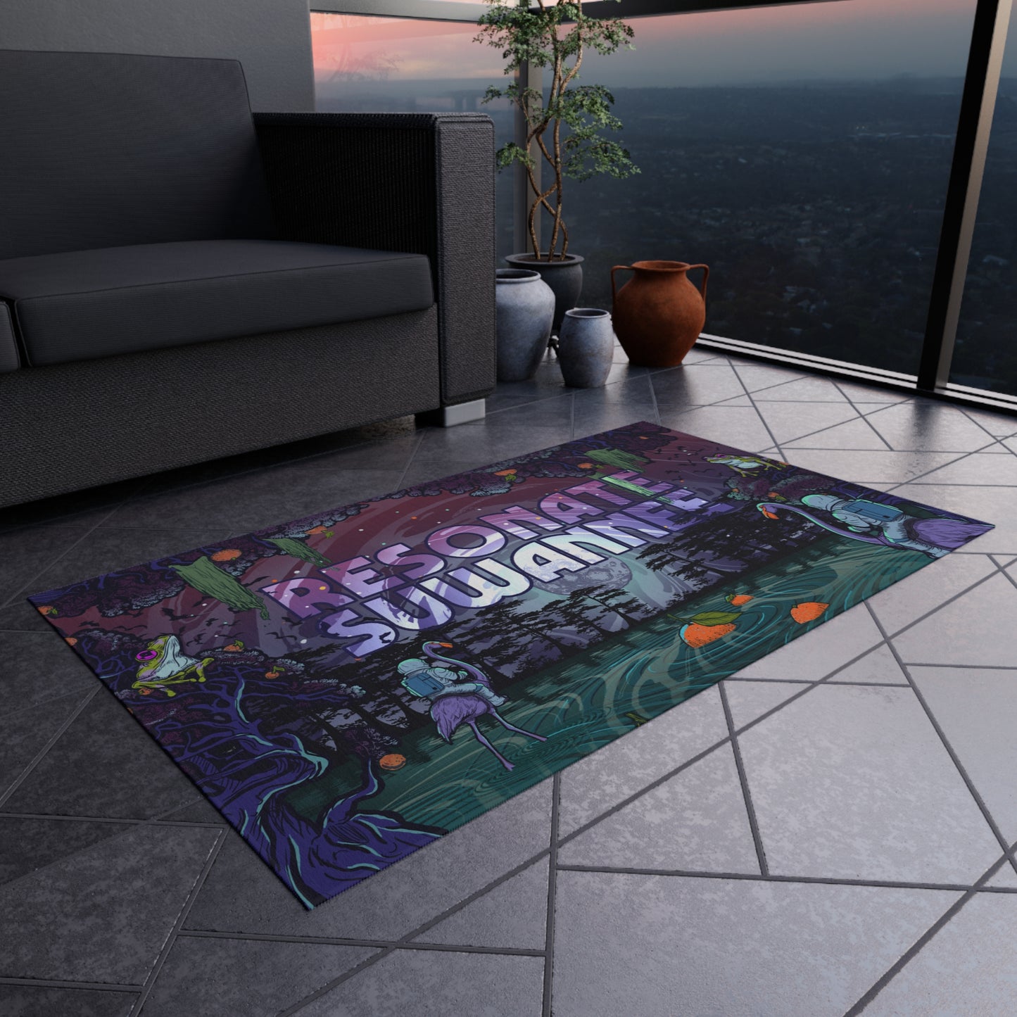 Outdoor Rug/Festival Mat — "KEEP OUT"