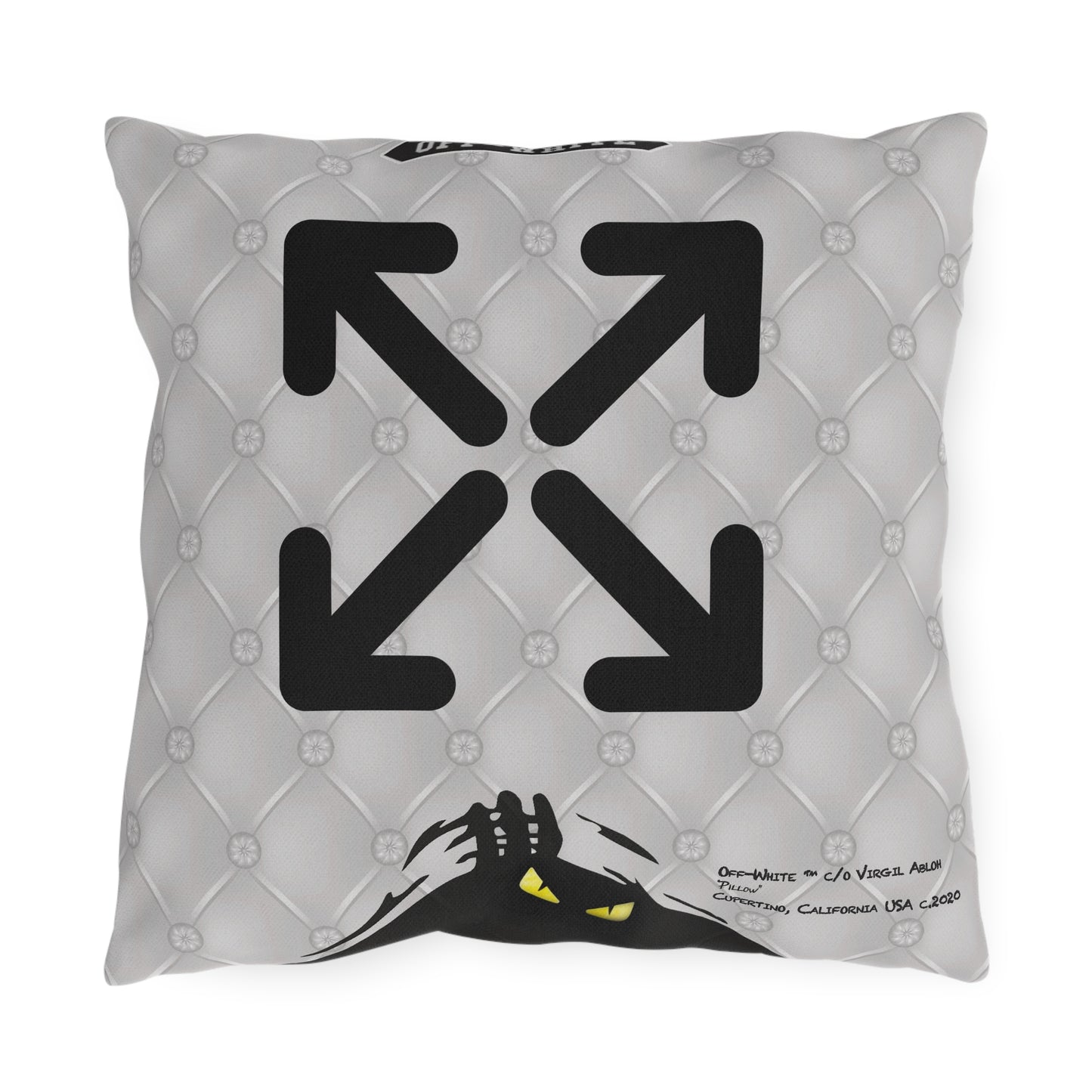 OFF-WHITE - 'Time to Get Naked' Graphic Outdoor Throw Pillow