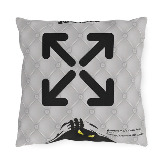 OFF-WHITE - 'Time to Get Naked' Graphic Outdoor Throw Pillow