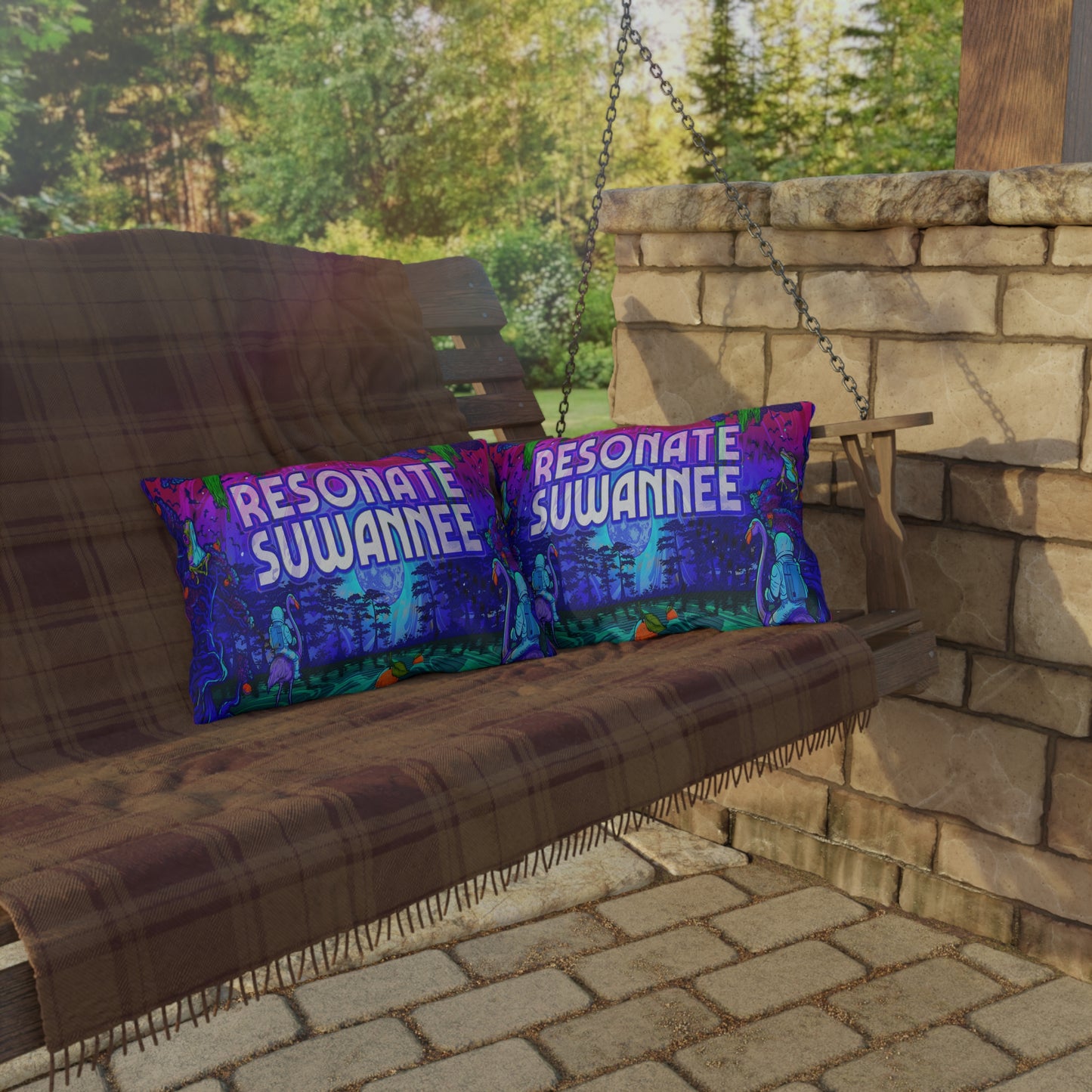 Vibrant SwampLife- Outdoor Pillow