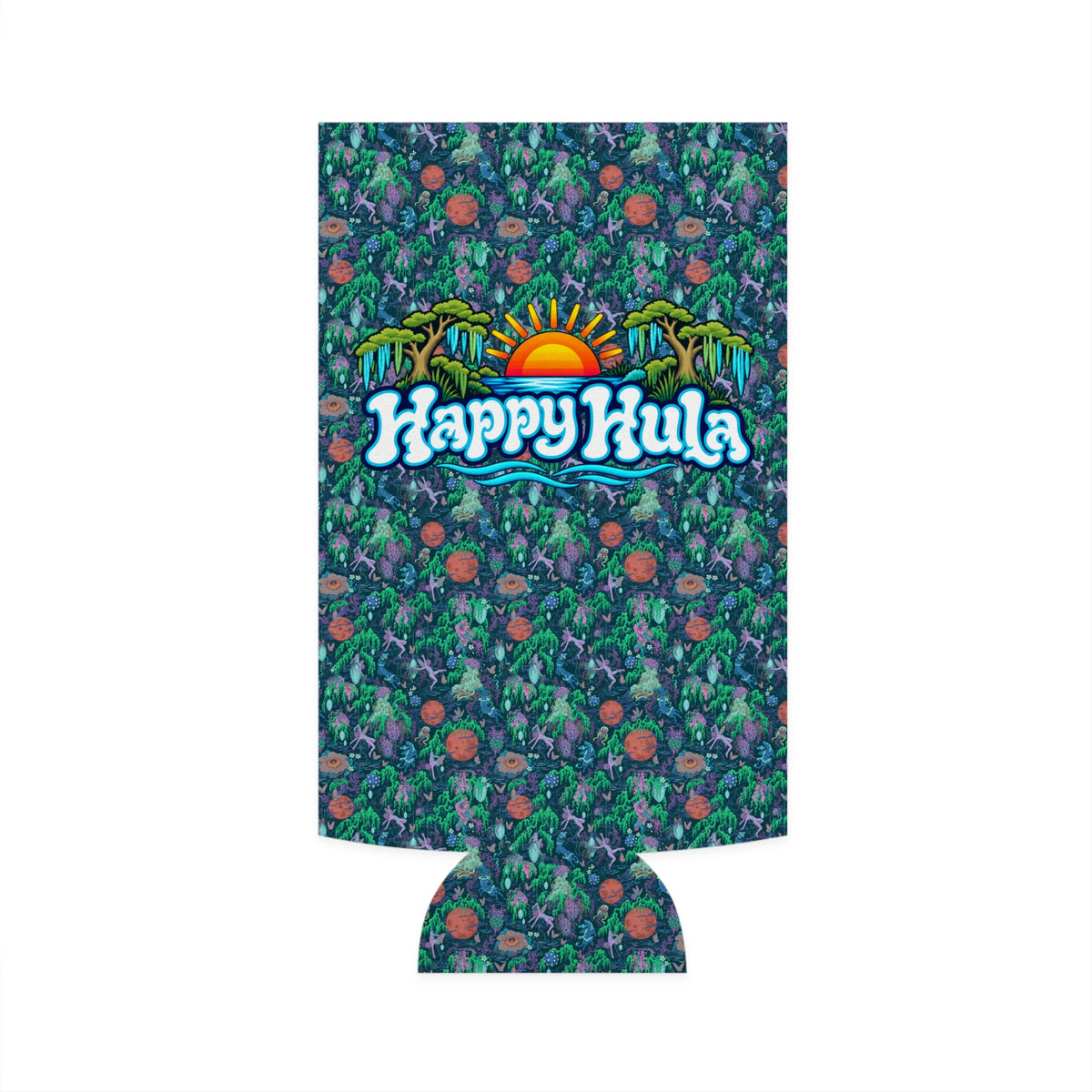 Hulaween 2026 'Happy Hula' Festival Design - Slim Can Cooler