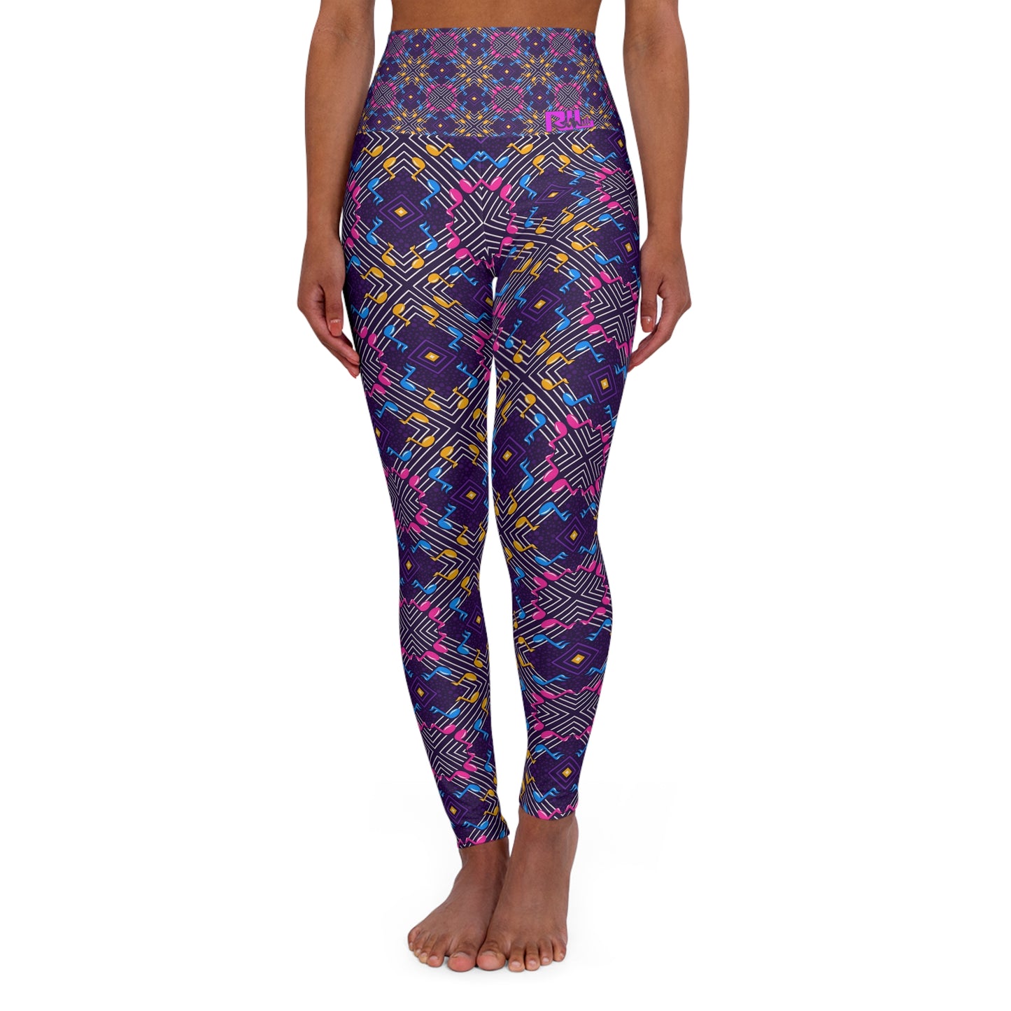 Vibrant Music Print - High-Waist Yoga Leggings