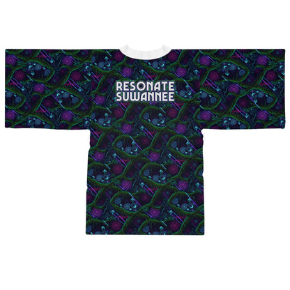 Swamp Bass Kimono Robe - Psychedelic Forest Pattern