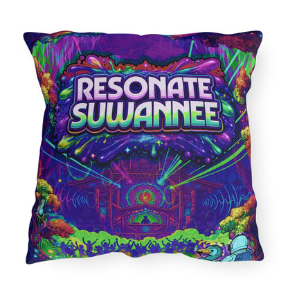 Vibrant Swamplife Outdoor Pillow — Psychedelic Festival Throw Pillow