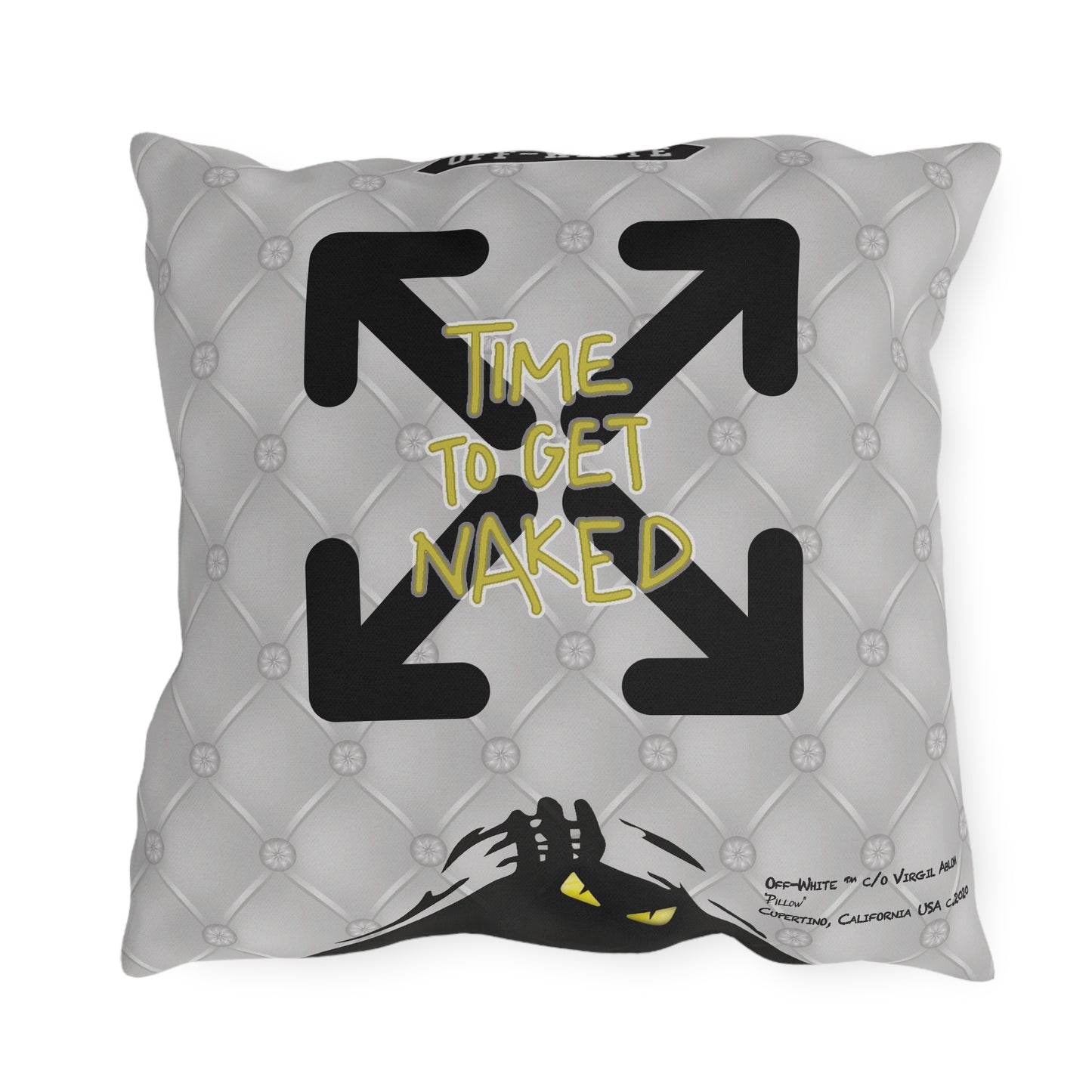 OFF-WHITE - 'Time to Get Naked' Graphic Outdoor Throw Pillow