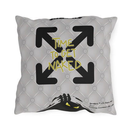 OFF-WHITE - 'Time to Get Naked' Graphic Outdoor Throw Pillow