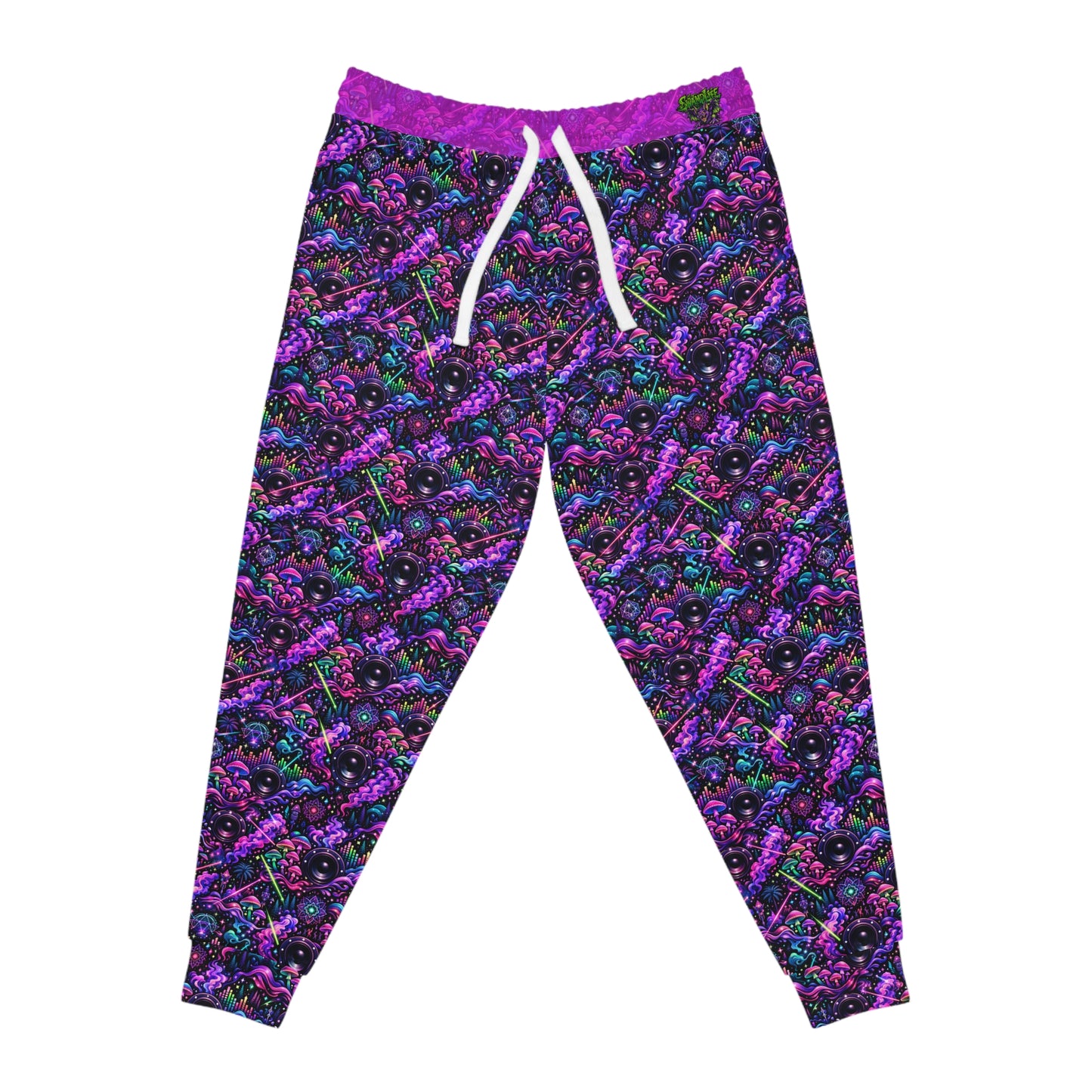 Ladies SwampLife Batty Neon Cosmic Music Pattern Joggers