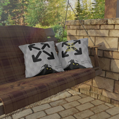 OFF-WHITE - 'Time to Get Naked' Graphic Outdoor Throw Pillow