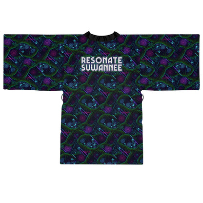 Swamp Bass Kimono Robe - Psychedelic Forest Pattern