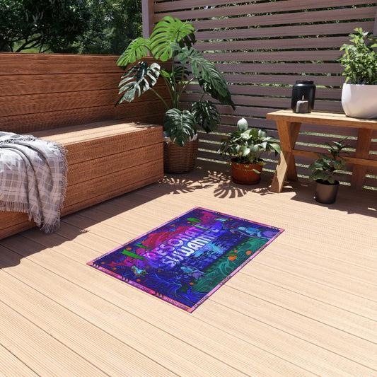 Outdoor Rug/Festival Mat — "KEEP OUT"