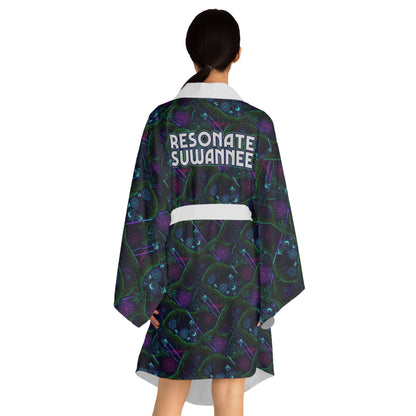Swamp Bass Kimono Robe - Psychedelic Forest Pattern