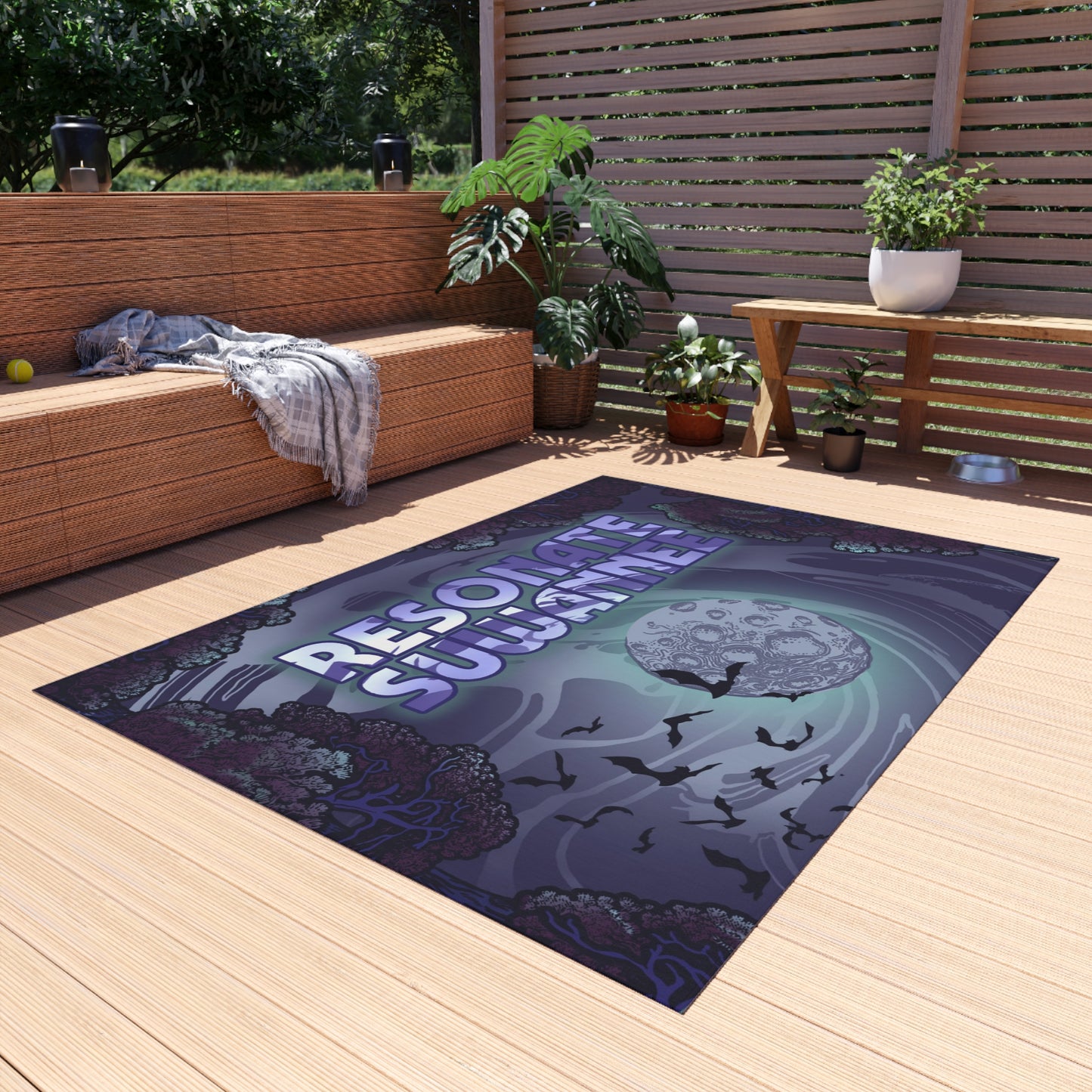 Outdoor Rug/Festival Mat — Moonlit Forest