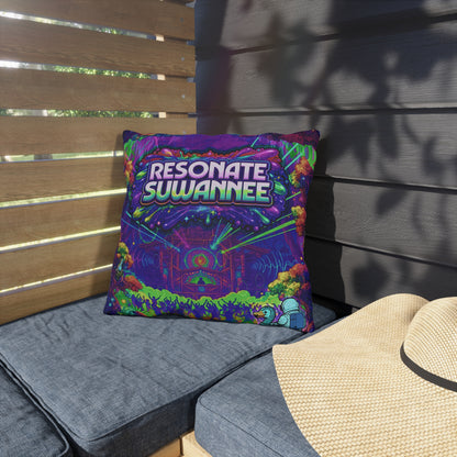 Vibrant Swamplife Outdoor Pillow — Psychedelic Festival Throw Pillow
