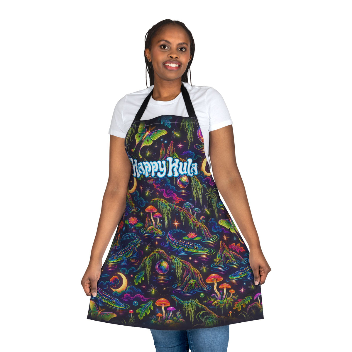 Psychedelic Mushroom "Happy Hula" Apron