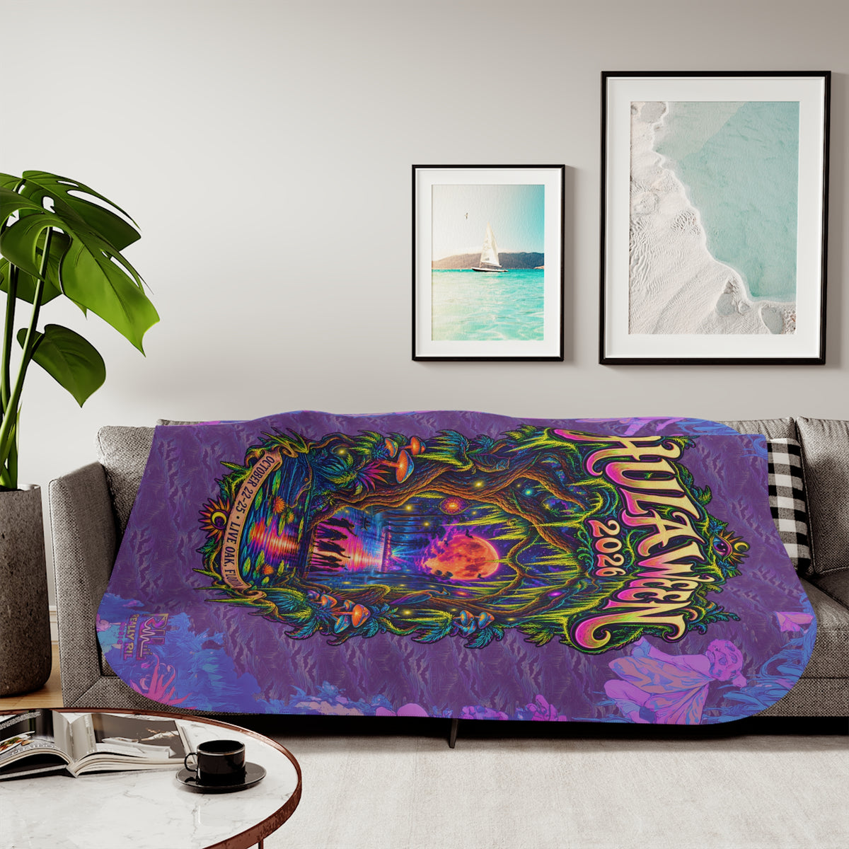 Hulaween 2026 Psychedelic Portal To the Pines - Sherpa Blanket