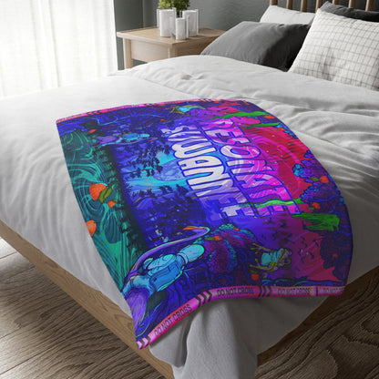 Vibrant Psychedelic Festival Blanket — Velveteen Microfiber