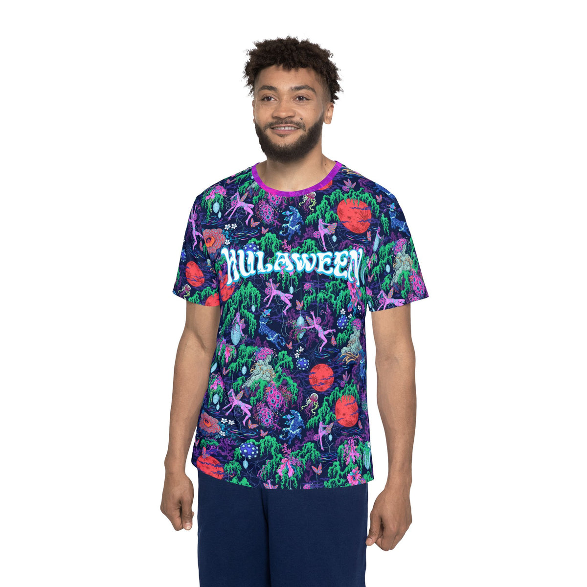 Happy HULA All-Over Print Graphic Athletic Tee