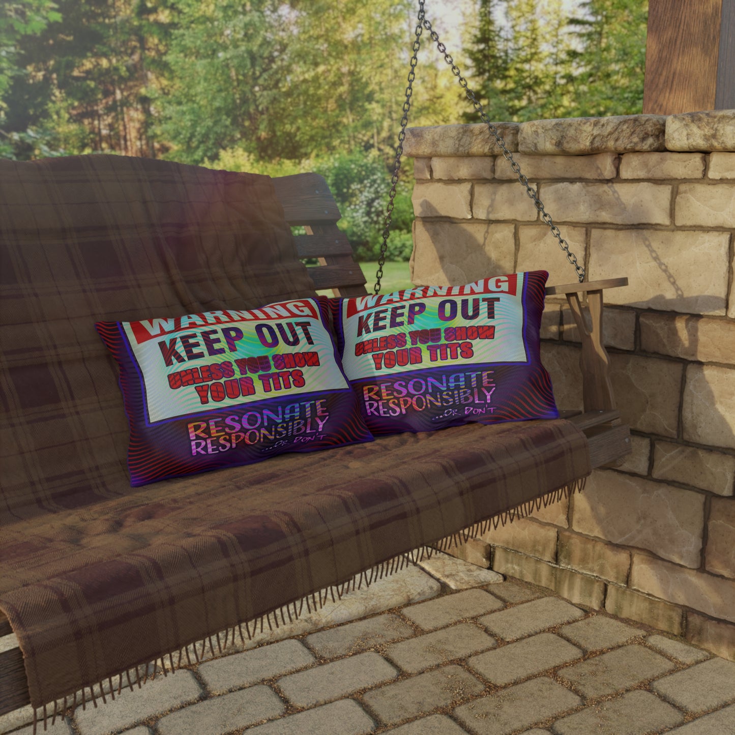 WARNING KEEP OUT: Outdoor Pillow