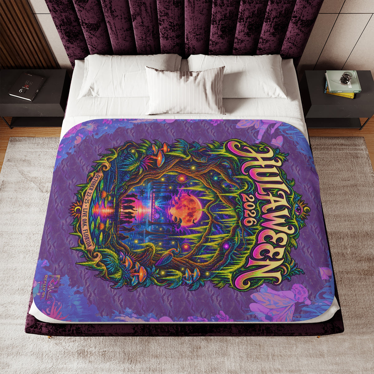 Hulaween 2026 Psychedelic Portal To the Pines - Sherpa Blanket