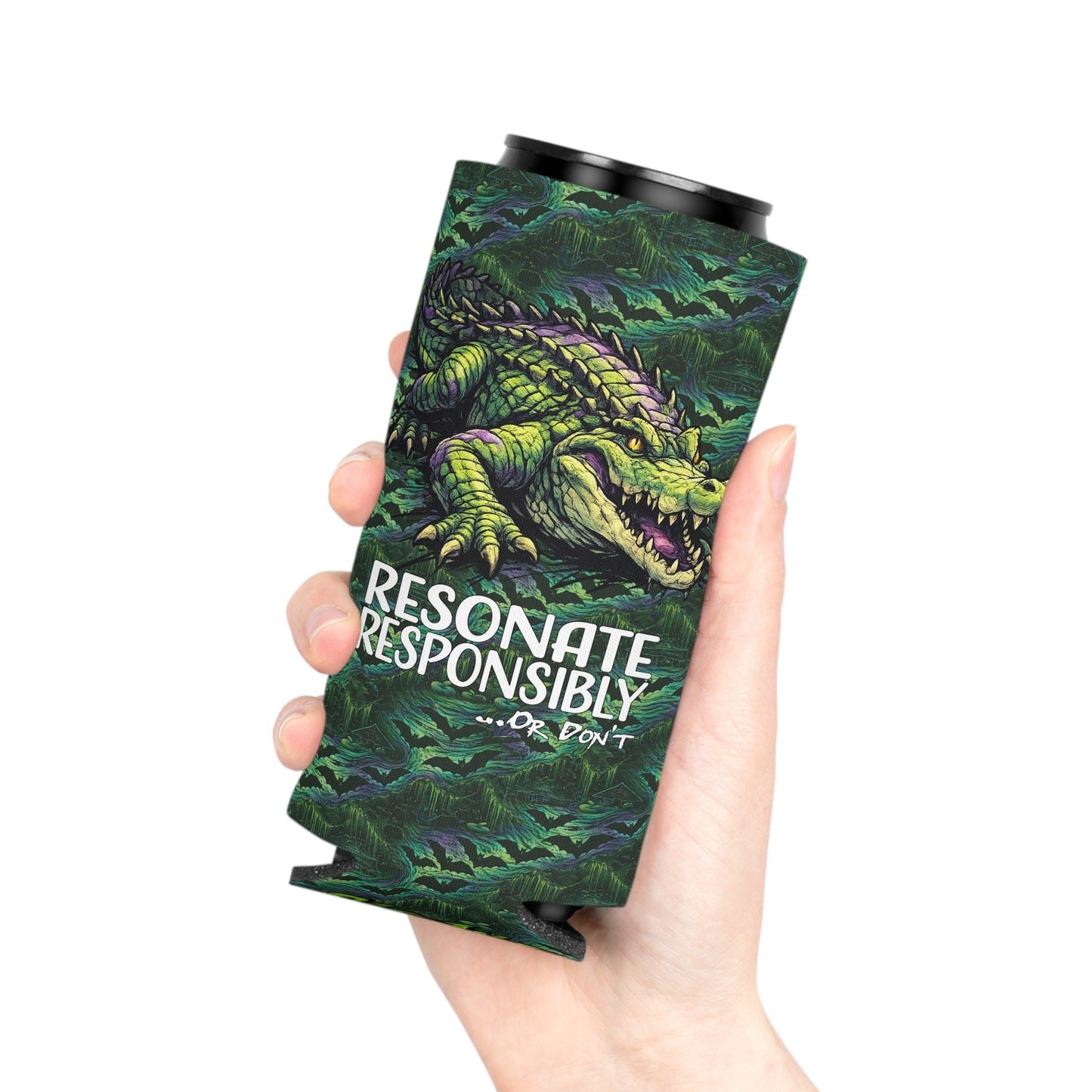 Stay Swampy & Resonate Responsibly - SwampLife Gator Koozie