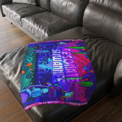 Vibrant Psychedelic Festival Blanket — Velveteen Microfiber