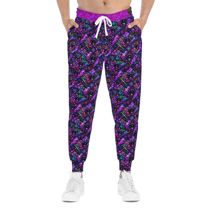 Ladies SwampLife Batty Neon Cosmic Music Pattern Joggers