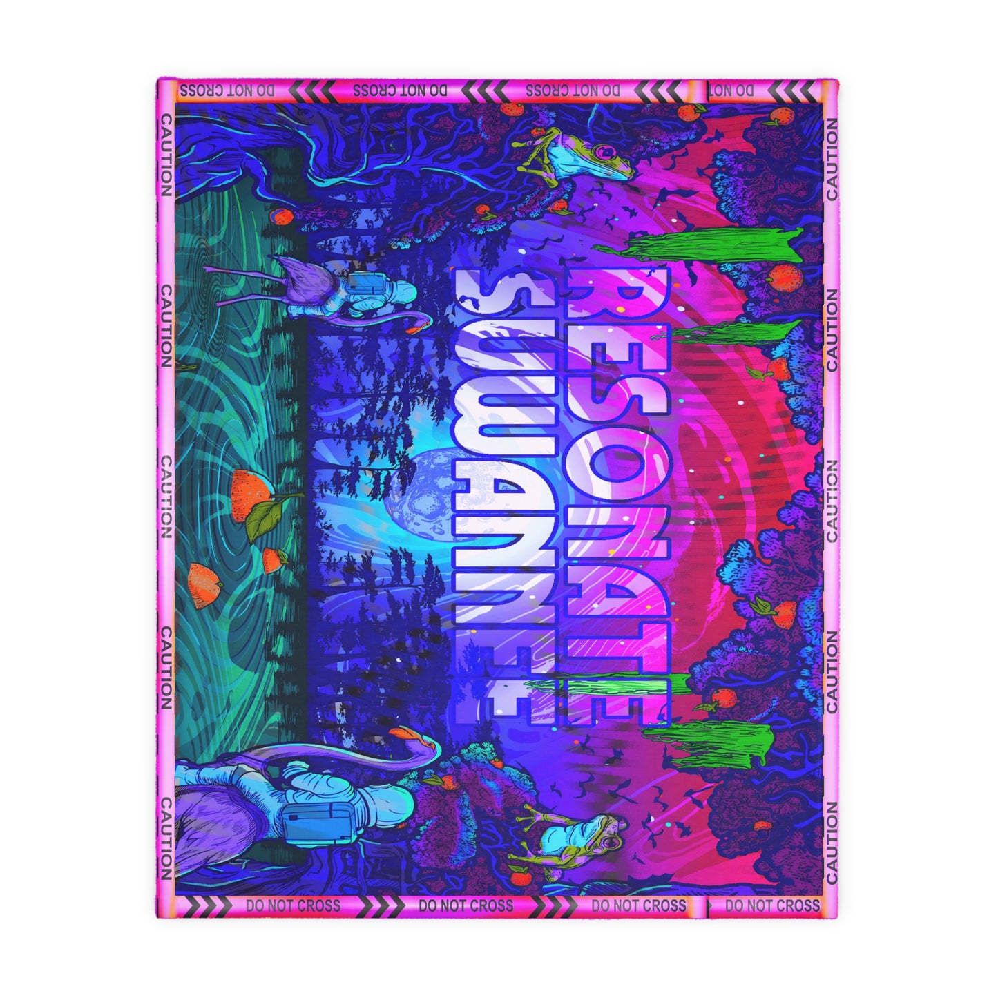 Vibrant Psychedelic Festival Blanket — Velveteen Microfiber