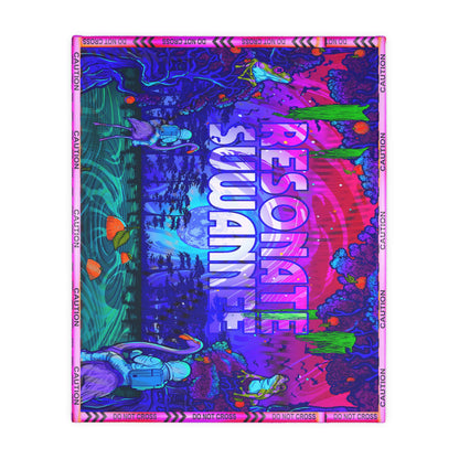 Vibrant Psychedelic Festival Blanket — Velveteen Microfiber