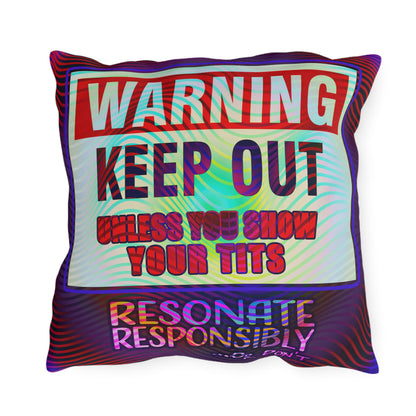 WARNING KEEP OUT: Outdoor Pillow