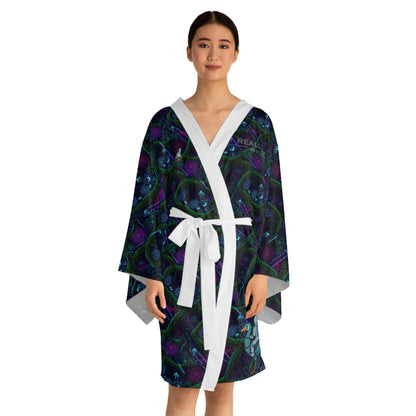 Swamp Bass Kimono Robe - Psychedelic Forest Pattern
