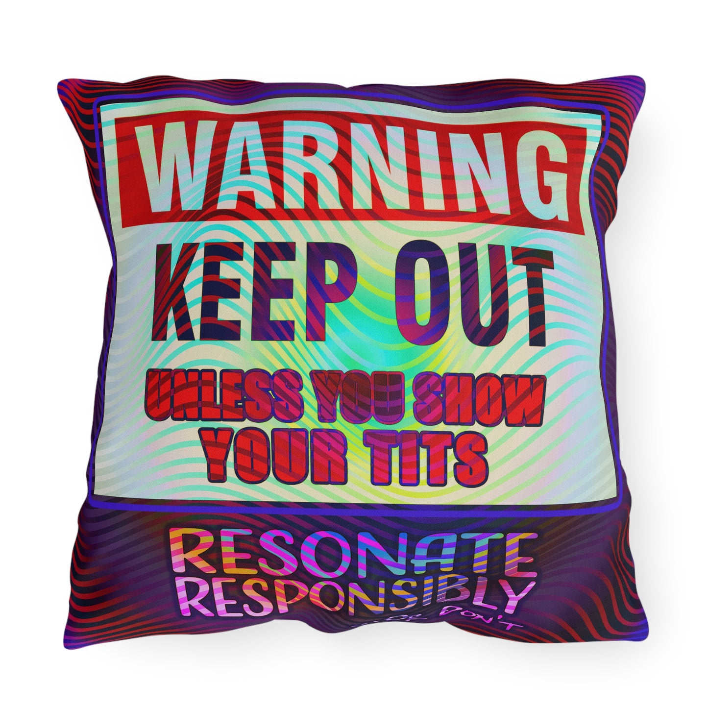 WARNING KEEP OUT: Outdoor Pillow